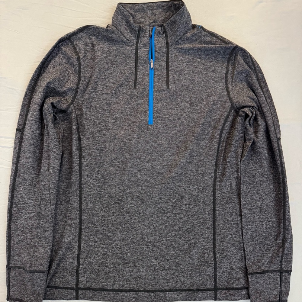 Lululemon Gray Quarter-Zip Pullover with Blue Accent